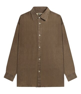 WOODBIRD WOODBIRD - Zimo washed blouse dark brown