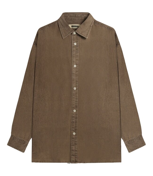 WOODBIRD - Zimo washed blouse dark brown