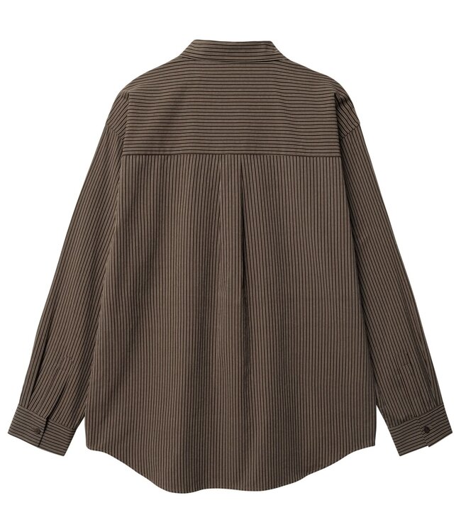 WOODBIRD - Becca stripe blouse brown
