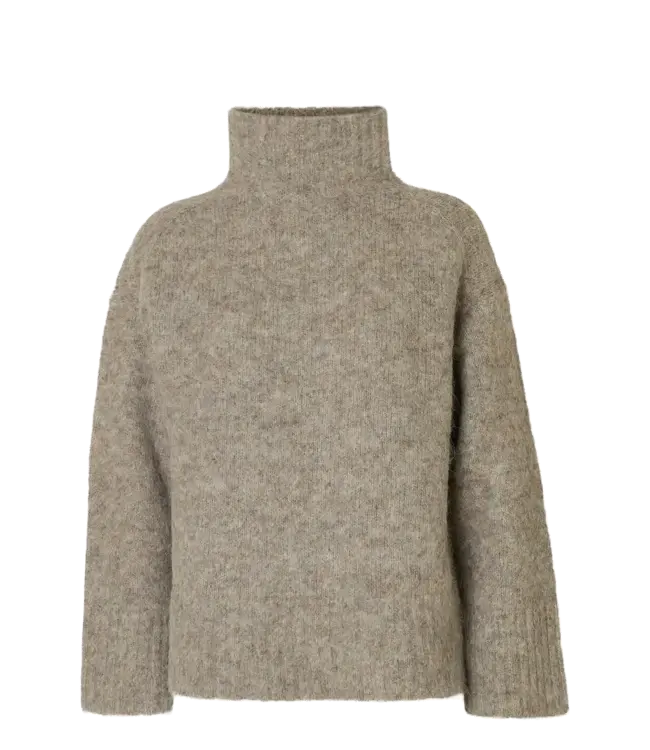 SELECTED - Slfgabriella trui high neck gray melange