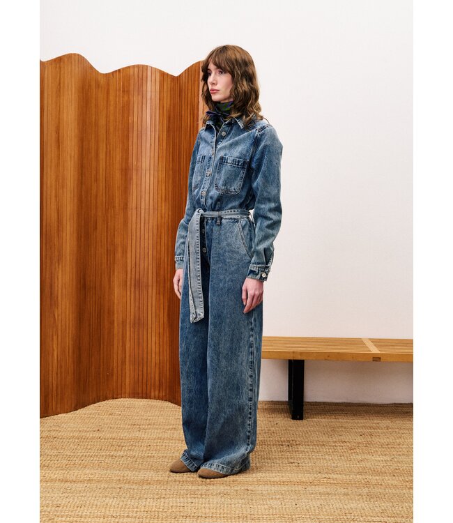 FRNCH- Verbena Denim Blue Jumpsuit