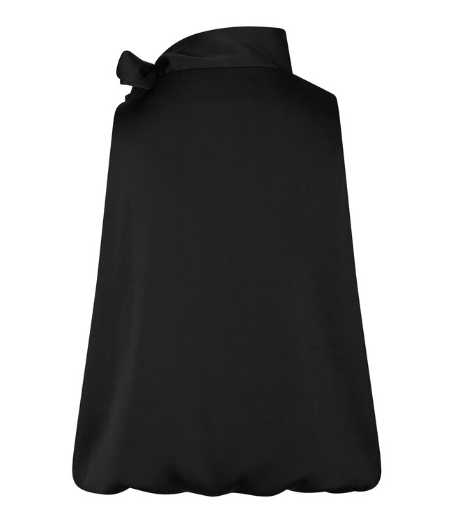 NEO NOIR - Veda drapy satin top zwart