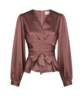 neo noir NEONOIR - Rista heavy satijn blouse dark rose