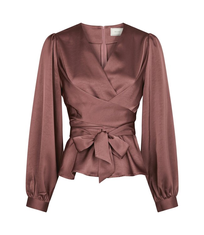 NEONOIR - Rista heavy satijn blouse dark rose