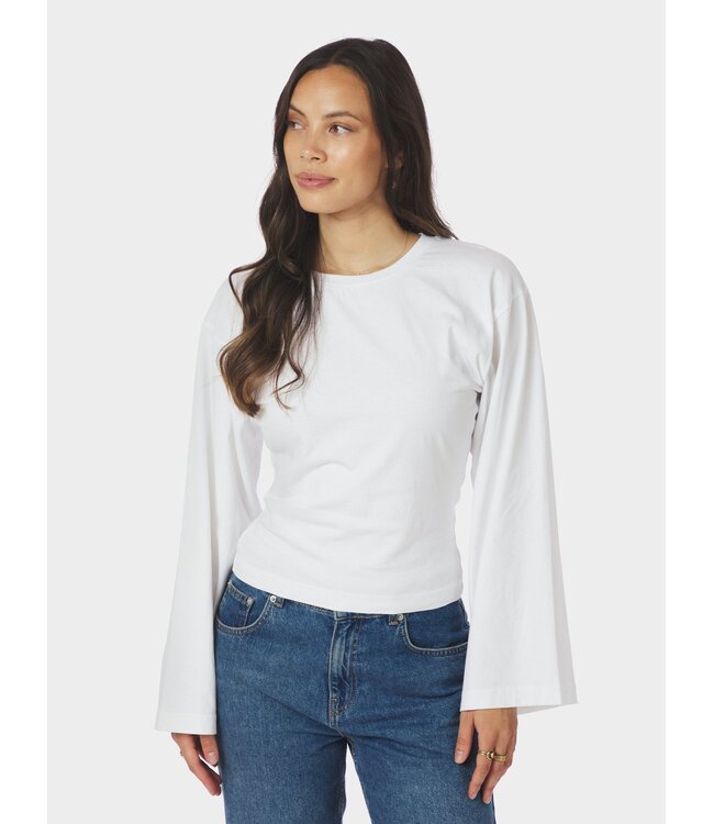 NEO NOIR - Paska boxy long tee wit