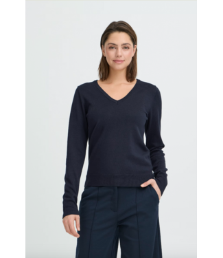 ICHI ICHI - Ihluls v-neck trui blauw