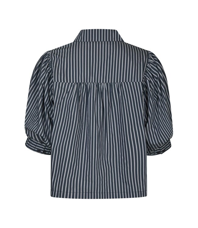 NEONOIR - Etta stripe blouse blauw