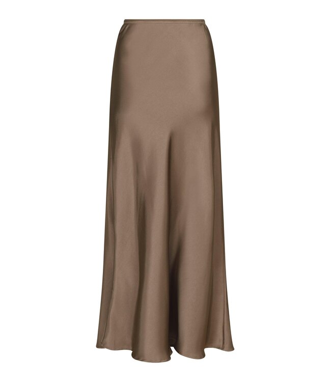 NEONOIR - Vicky heavy satijn rok dark taupe