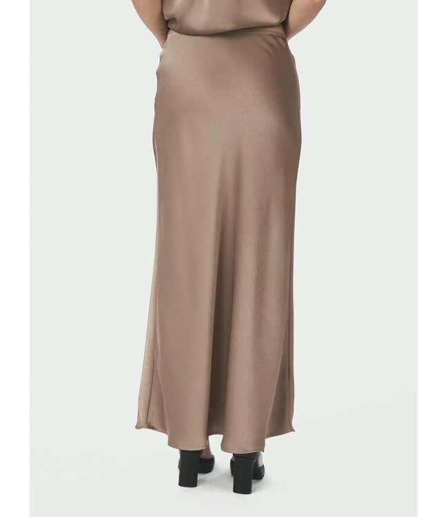 NEONOIR - Vicky heavy satijn rok dark taupe