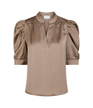 neo noir NEONOIR - Roella heavy sateen blouse dark taupe