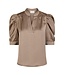NEONOIR - Roella heavy sateen blouse dark taupe