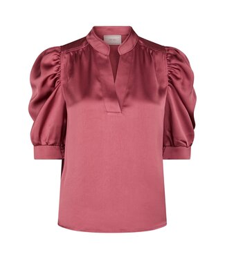 neo noir NEONOIR - Roella heavy sateen blouse cherry pink