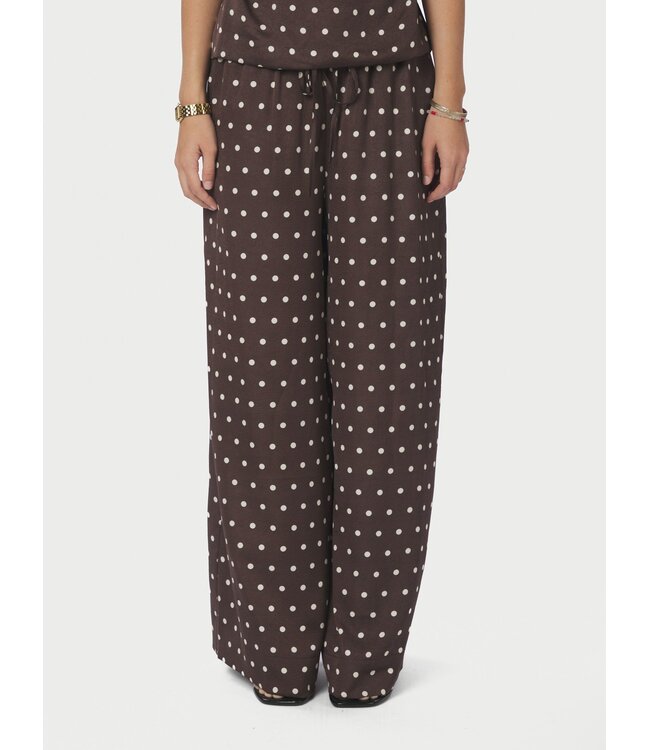 NEONOIR - Sebba big dot broek bruin