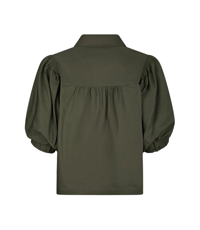 NEO NOIR - Etta poplin blouse army