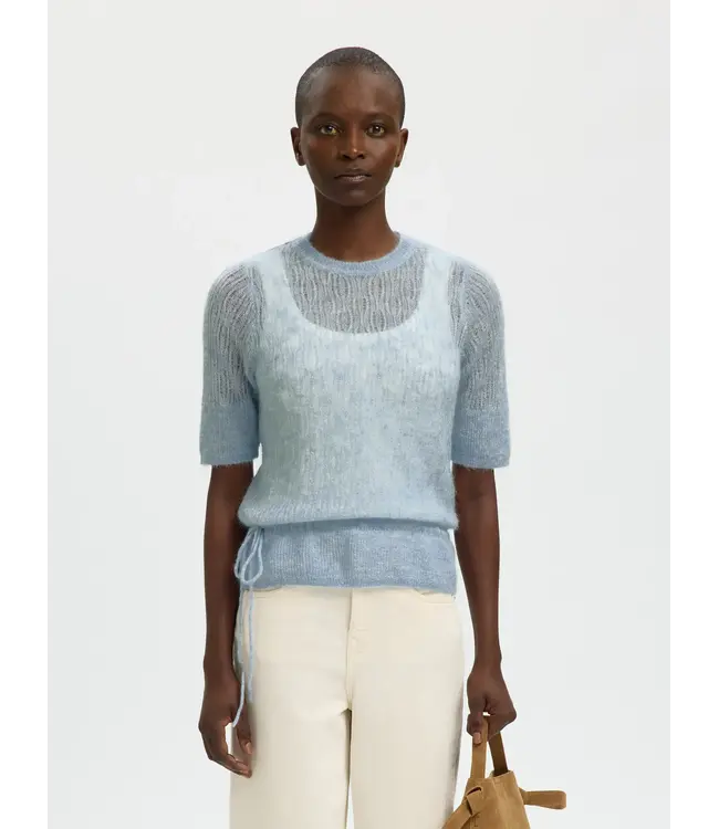 SELECTED - Slfmayer 2/4 trui dusty blue