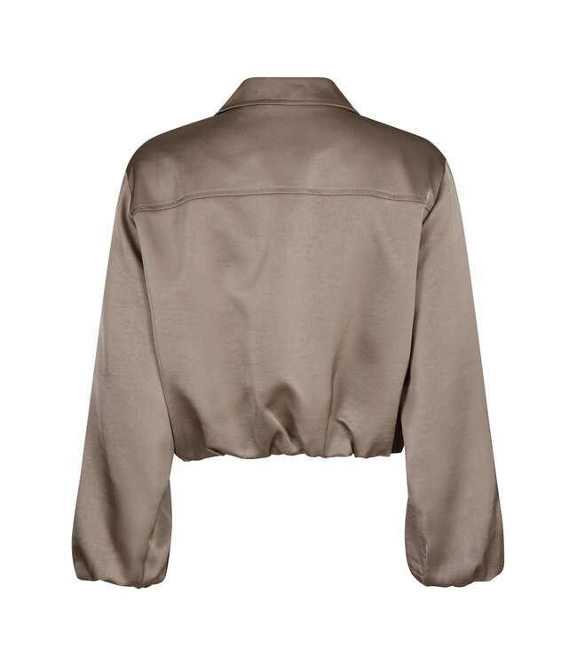NEONOIR - Denielle heavy sateen jacket dark taupe