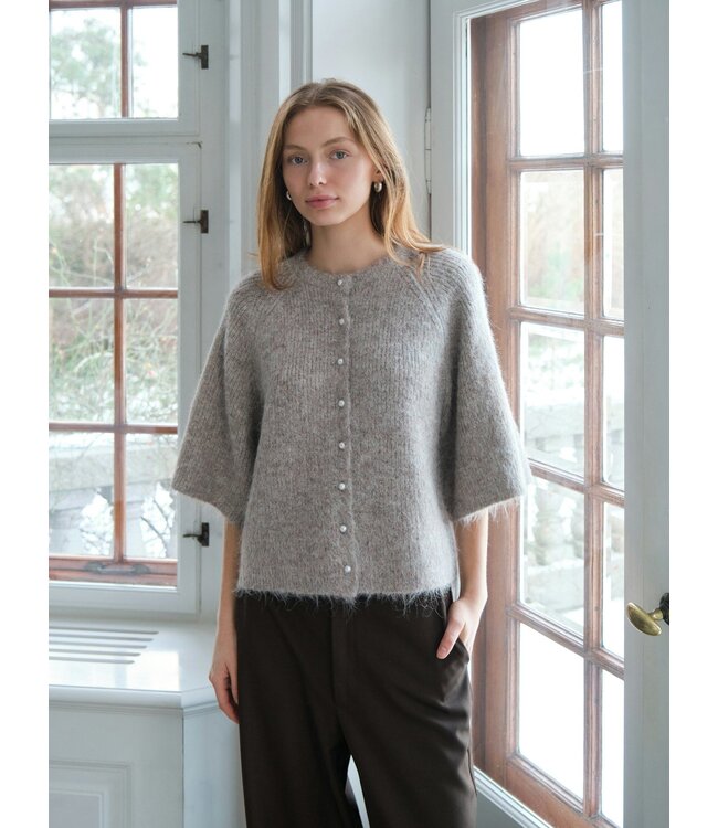 NEONOIR - Amaya fluffy vest beige melange