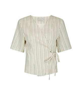 neo noir NEO NOIR - Simmo stripe eyelet blouwe