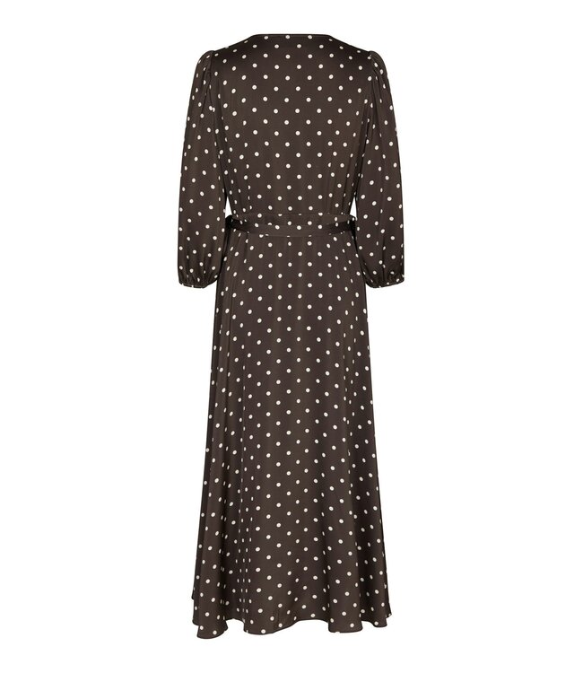NEONOIR - Malinga dot jurk bruin