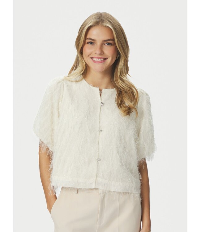 NEO NOIR - Aisa frilly blouse creme