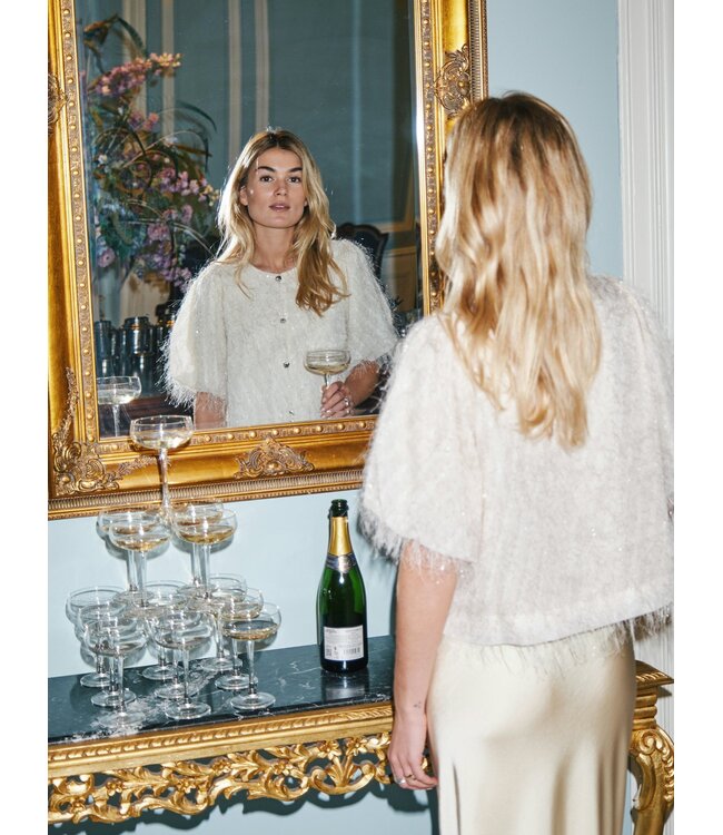 NEO NOIR - Aisa frilly blouse creme