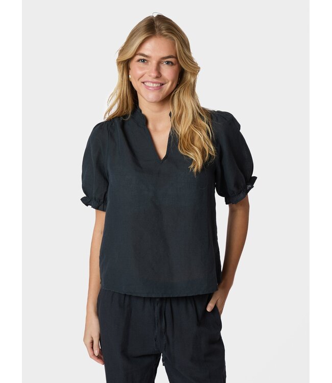 NEO NOIR - Odesa linen blouse navy