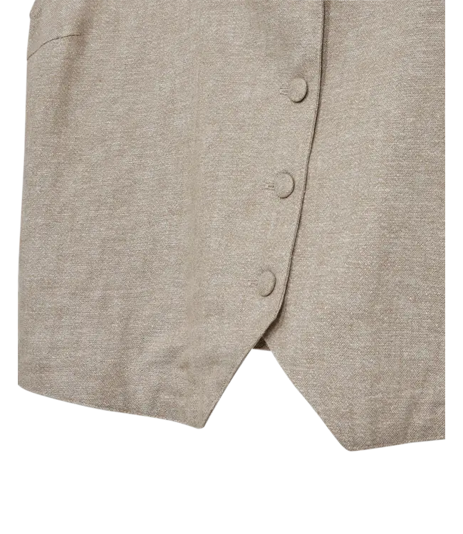 FREEQUENT - Fqlava waistcoat sand melange w. silver