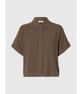 Selected Femme SELECTED - Slfvicva cropped blouse chocolate chip