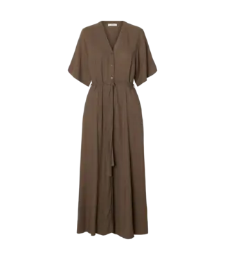 Selected Femme SELECTED - Slfviva linnen jurk chocolate chip