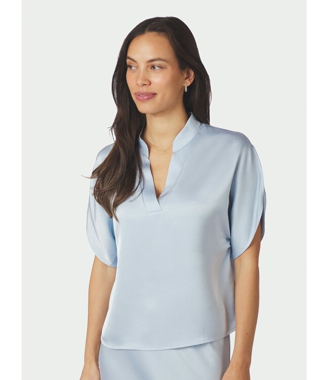 NEO NOIR - Anelle heavy sateen light blue blouse