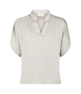 neo noir NEO NOIR - Anelle heavy sateen  blouse pearl