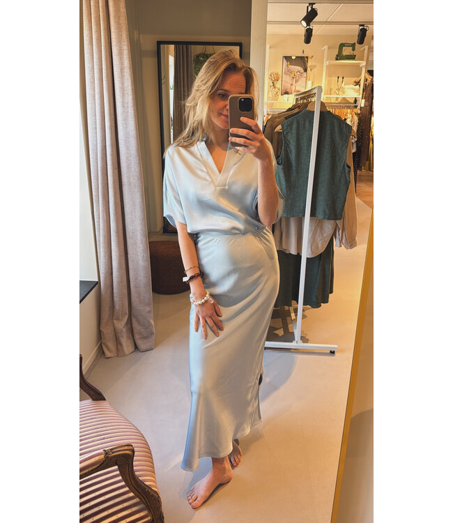 NEO NOIR - Vicky heavy sateen rok light blue