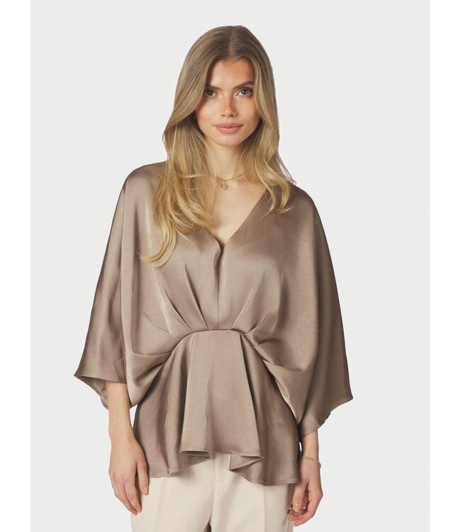NEONOIR - Rivina blouse dark taupe