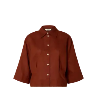 Selected Femme SELECTED - Slfcleo regular cropped blouse cherry