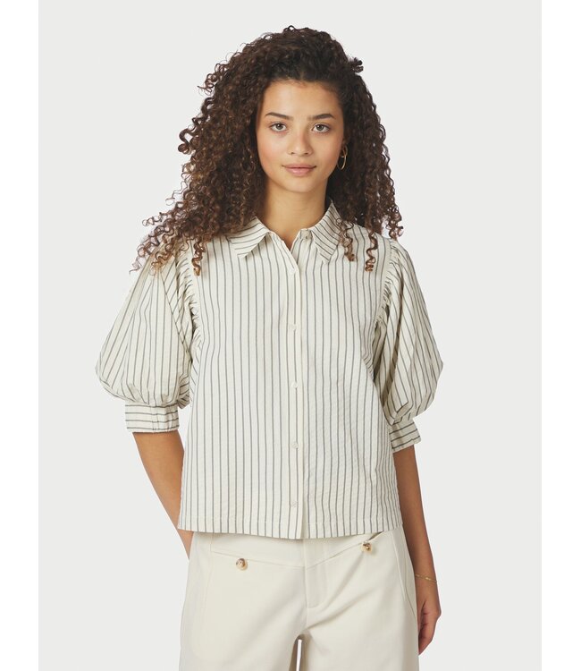 NEO NOIR - Etta slim stripe blouse