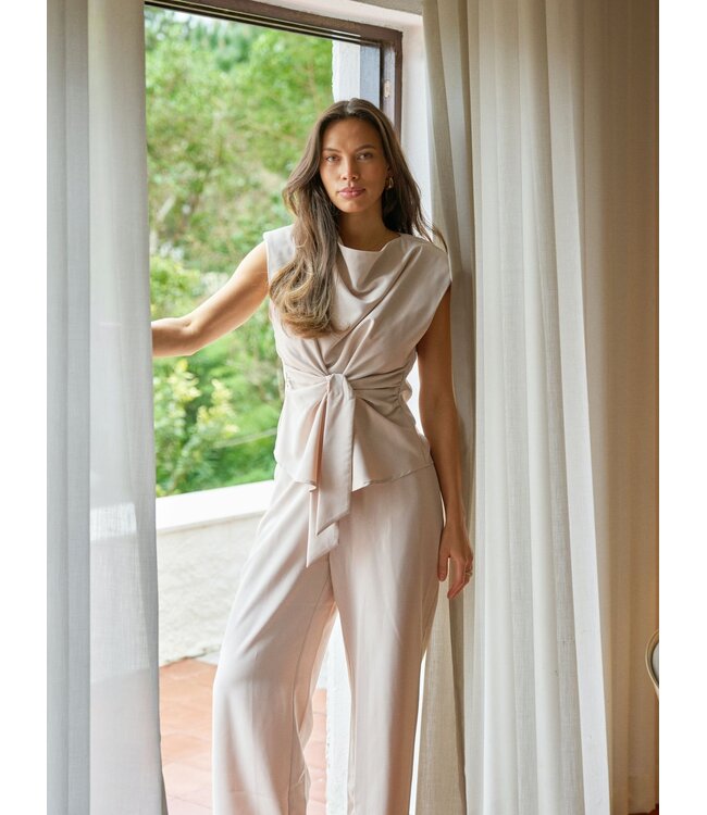 NEONOIR - Lunet crepe broek zand