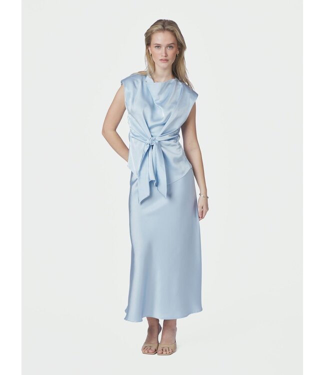 NEONOIR - Katarim heavy satijn blouse blauw