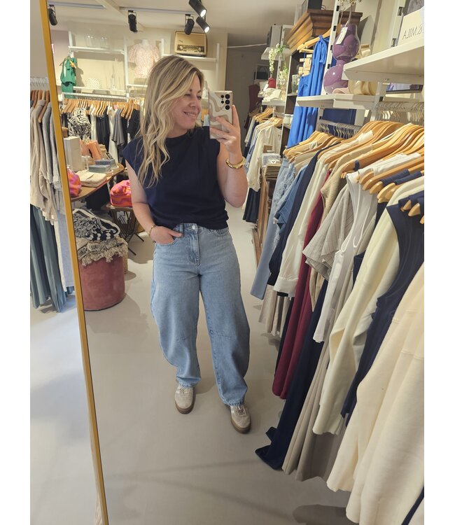 SELECTED - Slfcallie top donkerblauw