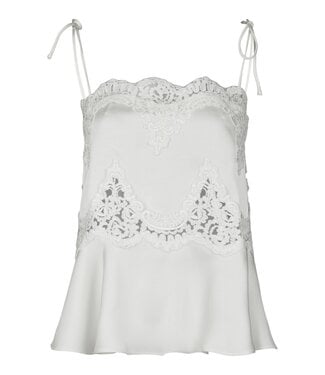 neo noir NEONOIR - Kaela heavy satijn lace top pearl