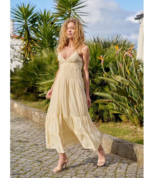 NEONOIR - Elorie voile jurk butter yellow
