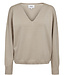 NUMPH - Nudayletta lurex v-neck pullover whitecap gray