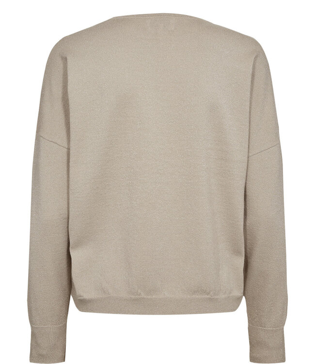 NUMPH - Nudayletta lurex v-neck pullover whitecap gray