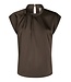 NEO NOIR -  Fleur drapy satin blouse