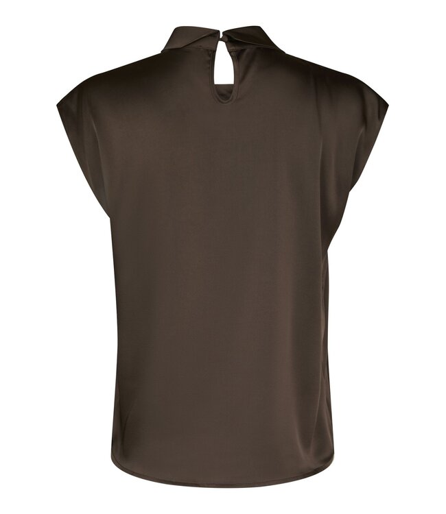 NEO NOIR -  Fleur drapy satin blouse