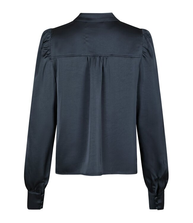 NEONOIR -Rosslyn heavy sateen blouse blauw