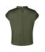 NEONOIR - Fleur drapy satin blouse army