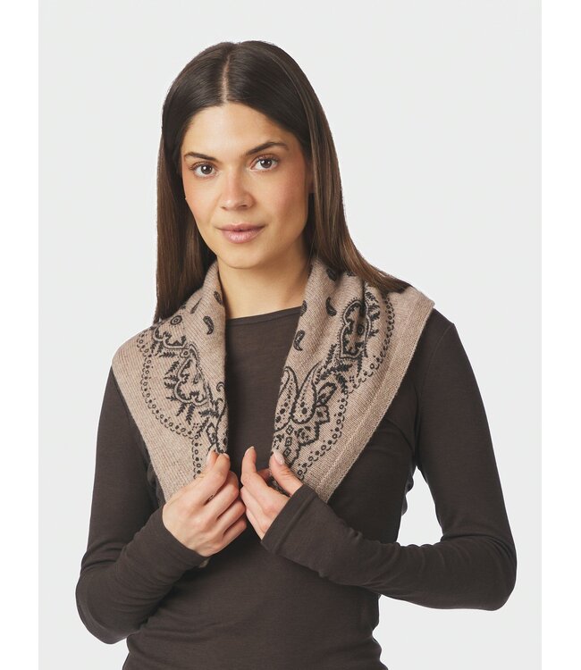 NEO NOIR - Adelina paisley sjaal beige melange
