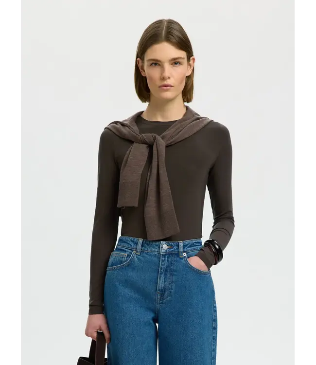 SELECTED - Slwmanja o-neck longsleeve delicioso