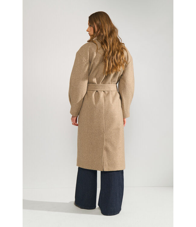 NÜMPH - Nukimma long coat sesame melange