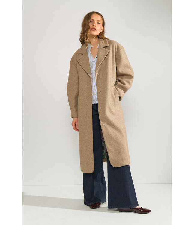 NÜMPH - Nukimma long coat sesame melange